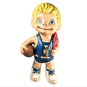Vintage Retro Atlantic Mold Art Studio Basketball Sports Boy Figurine 10.5 in